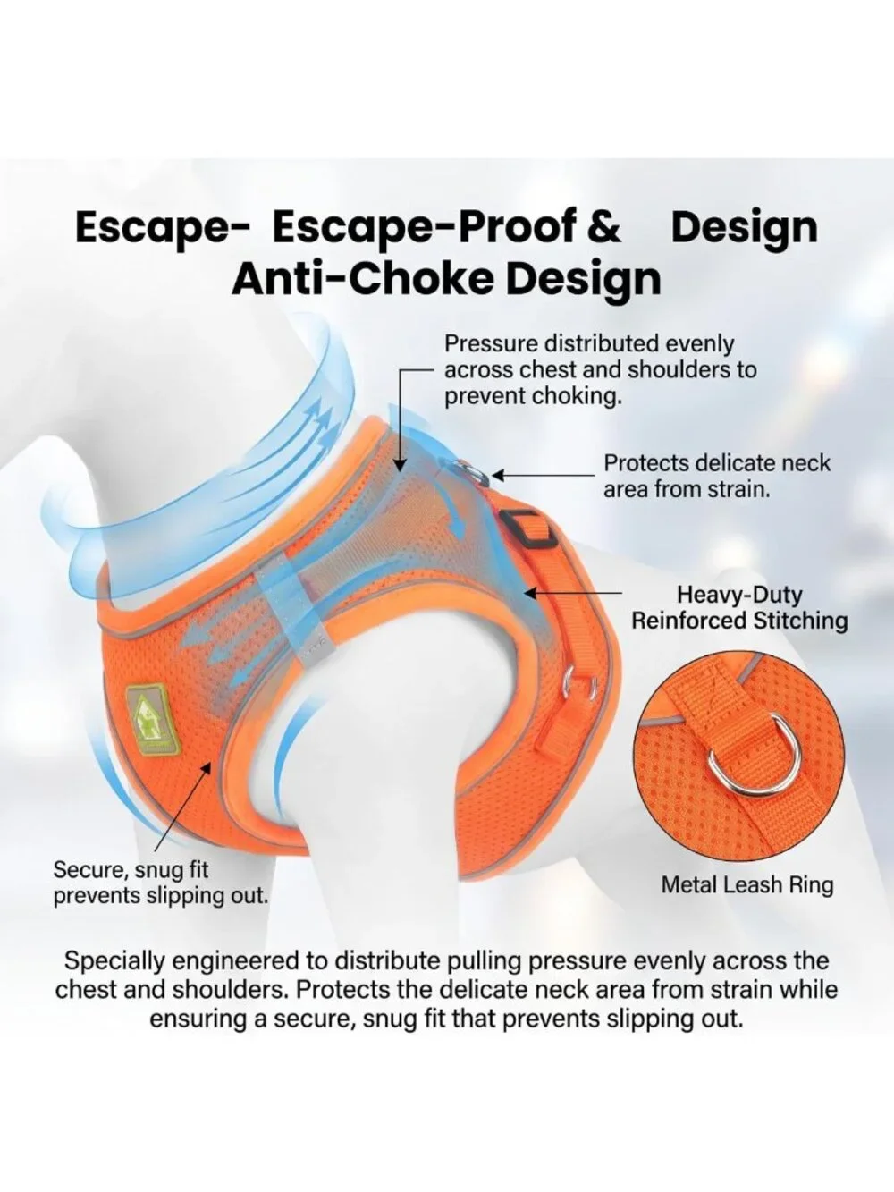 Escape Proof Cat Harness and Leash Set - Adjustable, Comfortable, No Slip